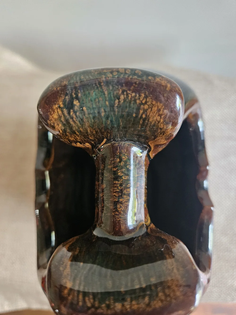 Brown Glossy Ceramic Vase
